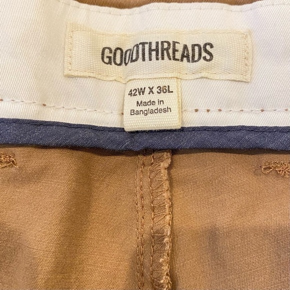 Goodthreads Men 42W x 36L khaki Brown Slim-Fit Washed Comfort Stretch Chino Pant - Picture 11 of 12